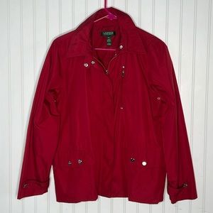 LRL Red Lightweight Windbreaker Size Large Petite